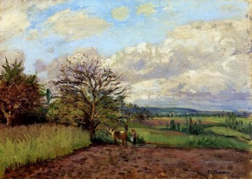  pissarro art painting - landscape with a cowherd Camille Pissarro